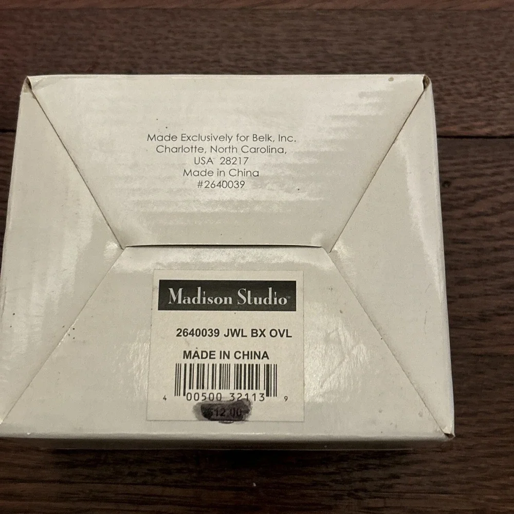 Madison Studio Silver Plated Engraveable Oval Shaped Trinket Jewelry Box